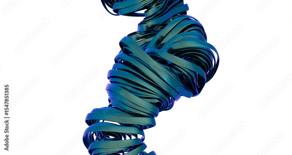 Poster High-resolution image of a teal ribbon swirling in an abstract pattern. Perfect for backgrounds, websites, and design projects.