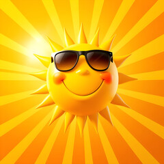 sun with sunglasses