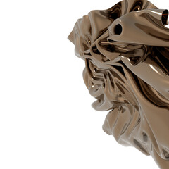 Abstract Bronze Drape 3D Render