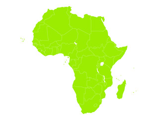 世界地図より、アフリカ大陸の地図（Map of Africa）