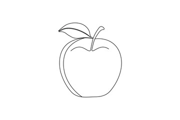Apple one line drawing continuous line frui hand drawn minimalist illustration vector icon
