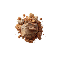 Natural Organic Rock Formation with Various Textures and Colors Isolated on a White Background Transparent background or png