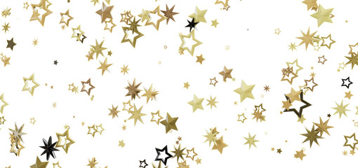 Beautiful image of gold stars falling on a white background. Perfect for celebrations, holidays, and more!