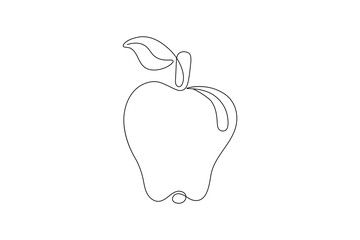 Apple one line drawing continuous line frui hand drawn minimalist illustration vector icon
