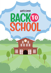Back To School  Background and template design with school concept. Vector illustration. 