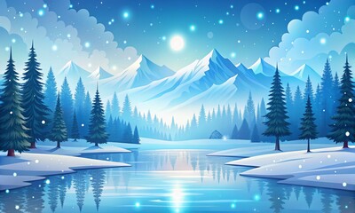 Winter landscape with snow