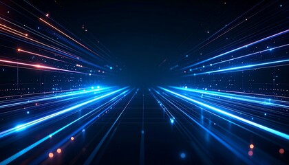 Futuristic dark abstract background with glowing lines and geometry, ideal for tech, digital, or modern design projects.