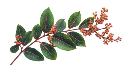 Miconia calvescens leaf cluster Transparent background, PNG file