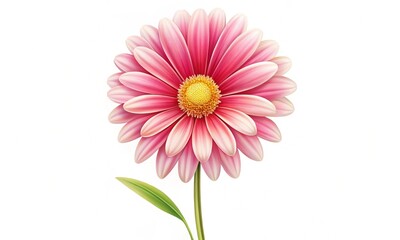 Single Flower Illustration on White Background