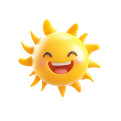 Smiling sun character with cheerful expression for summer designs