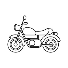 Fototapeta premium Classic motorcycle line art isolated on white background