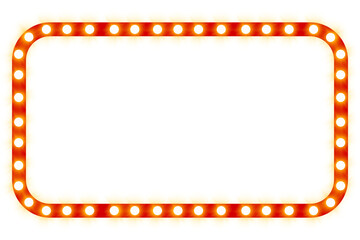 Light frame sign decoration, theater announcement campaign event hand drawn on transparent background