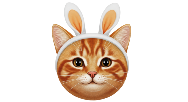Isolated Cat with Bunny Ears