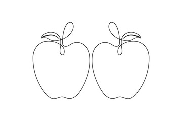 Apple one line drawing continuous line frui hand drawn minimalist illustration vector icon
