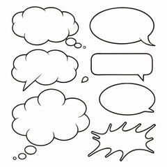 Fototapeta premium Collection of Blank Comic Speech Bubbles and Thought Bubbles
