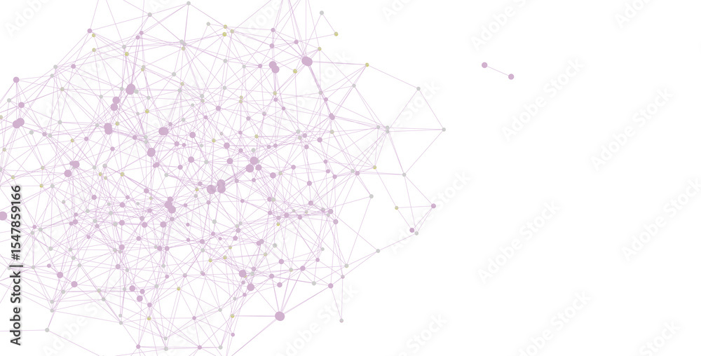 Fototapete abstract background with connected dots and lines. network, technology, connection concept.