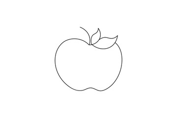 Apple one line drawing continuous line frui hand drawn minimalist illustration vector icon
