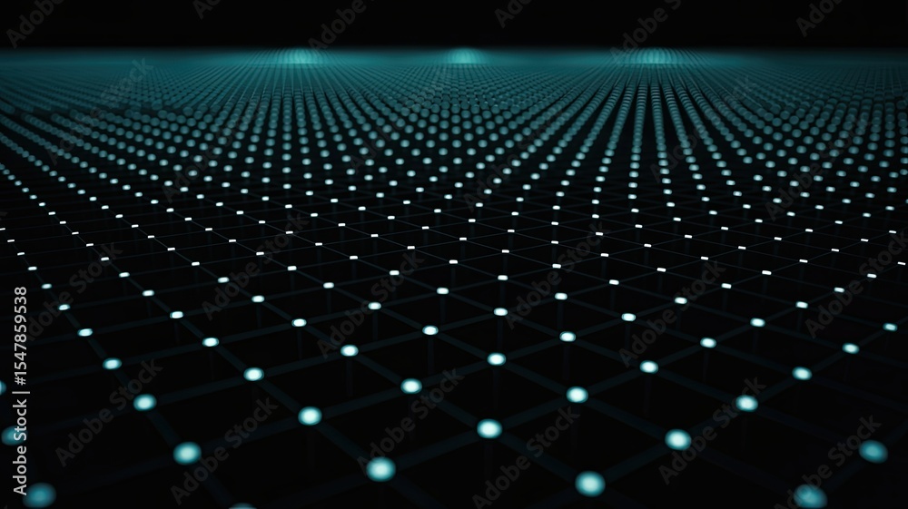 Aufkleber abstract digital network grid illustration of interconnected dots and lines representing data and te
