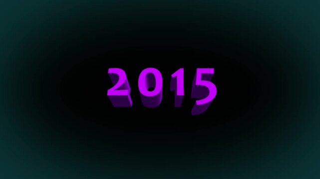Animation of happy new year text 2015. Number counter animation Counting timer number animation. 3D Abstract 2015 neon line text animation inside rectangle shape