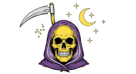 Isolated Grim Reaper Cartoon