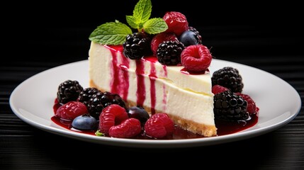 creamy berry dessert food background