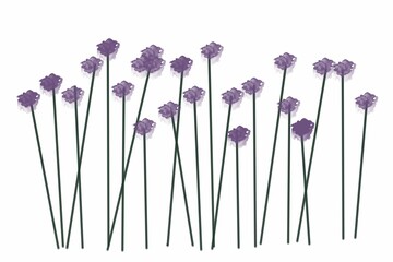 lavender flowers isolated on white, Purple Watercolor Wildflowers, Simple botanical art on white background, ideal for prints or design projects.