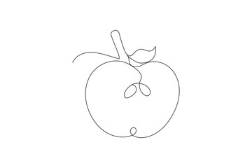 Apple one line drawing continuous line frui hand drawn minimalist illustration vector icon
