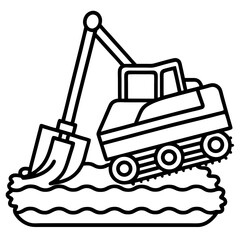 Canal Digger line art vector