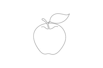 Apple one line drawing continuous line frui hand drawn minimalist illustration vector icon

