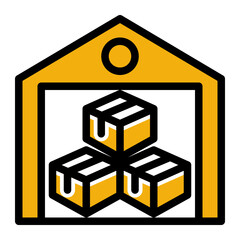 Bulk Inventory Logistics Icon Solid Color Lineal Style for Warehouse and Delivery.