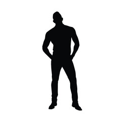 Silhouette of a Standing Man in Confident Pose