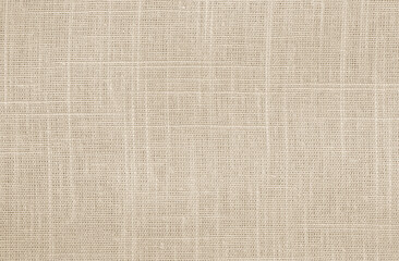 Brown linen fabric cloth texture for background, natural textile pattern.