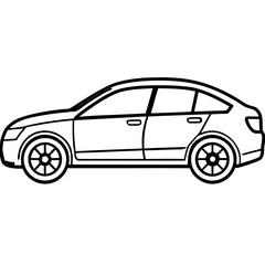 Fototapeta premium Car line art vector