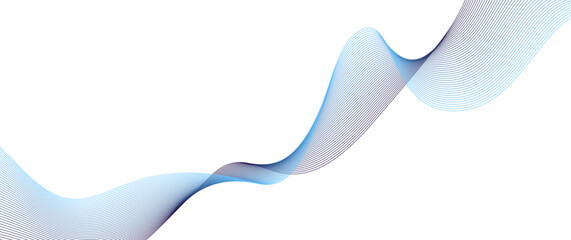 Abstract wave line pattern halftone blue and black gradient isolated on  transparent background. Vector template in motion for invitation, flyer, cover, business banner, prestigious voucher, ads.