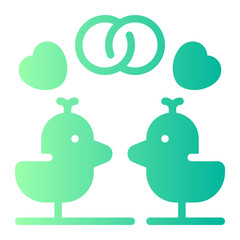 love birds gradient icon