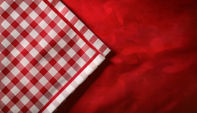 red white plaid tablecloth background