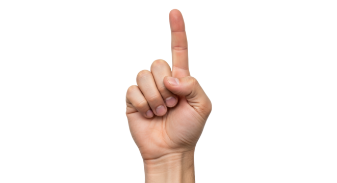 Isolated Hand Pointing Up - Powered by Adobe