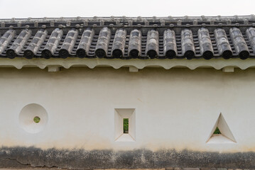 世界遺産の姫路城の壁の狭間