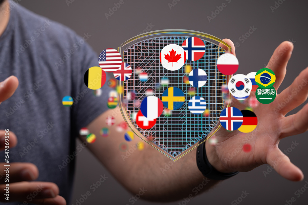 Aufkleber Secure your data with our robust international network security solutions.