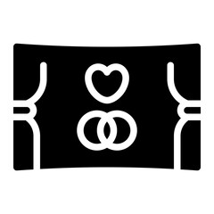 wedding video glyph icon