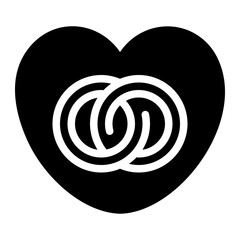 wedding rings glyph icon