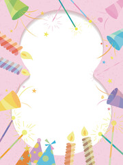 Fireworks and candle for celebrate frame shows the Happy atmosphere vector illustration graphic EPS 10
