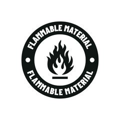 Vector Sign: Flammable Materials Warning Label