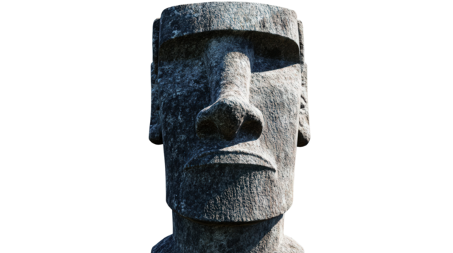 Moai statue from Easter Island Transparent background, PNG file
