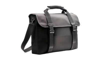 Modern messenger travel bag with RFID protection Transparent background, PNG file
