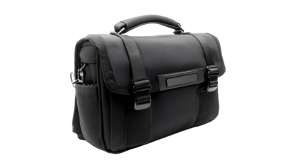 Modern messenger travel bag with RFID protection Transparent background, PNG file