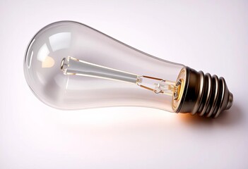 Fototapeta premium Energy-efficient fluorescent light bulb isolated on white, object, electricity