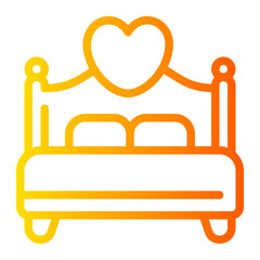 double bed gradient icon