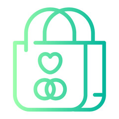 wedding gift gradient icon