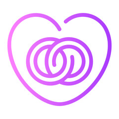 wedding rings gradient icon